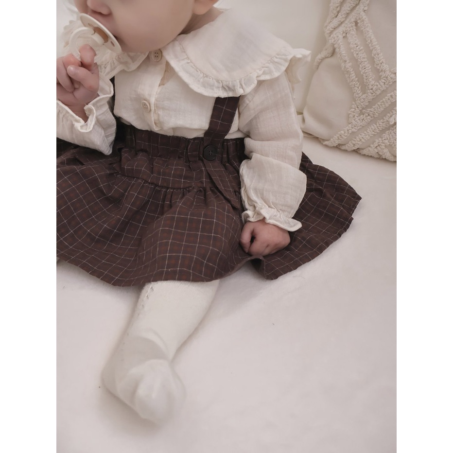 26春 正韓 mimimarket Meadow Days 格紋 吊帶裙（三色）-細節圖7