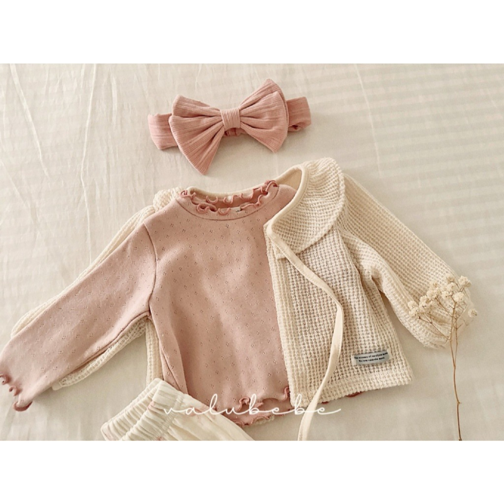 26春 正韓 valubebe 法式溫柔粉棉質上衣 (三色）-細節圖2