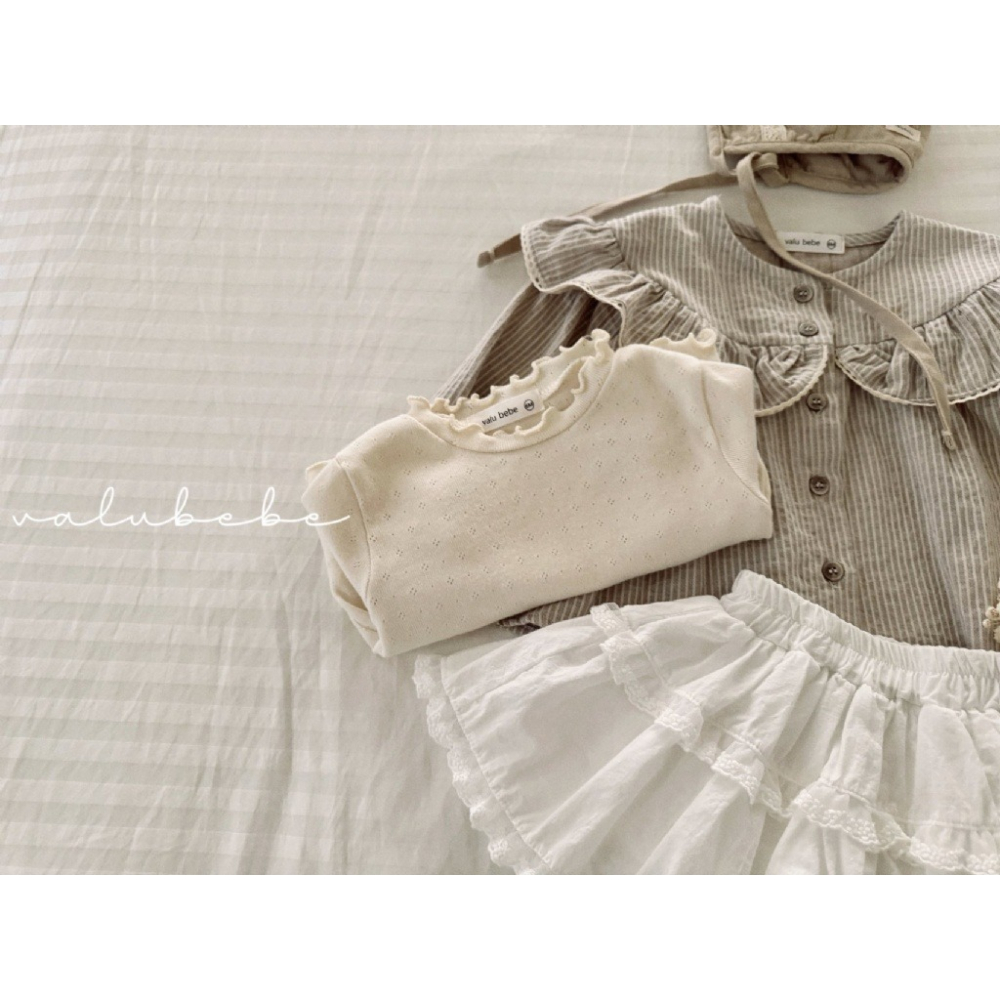 26春 正韓 valubebe 法式溫柔粉棉質上衣 (三色）-細節圖3