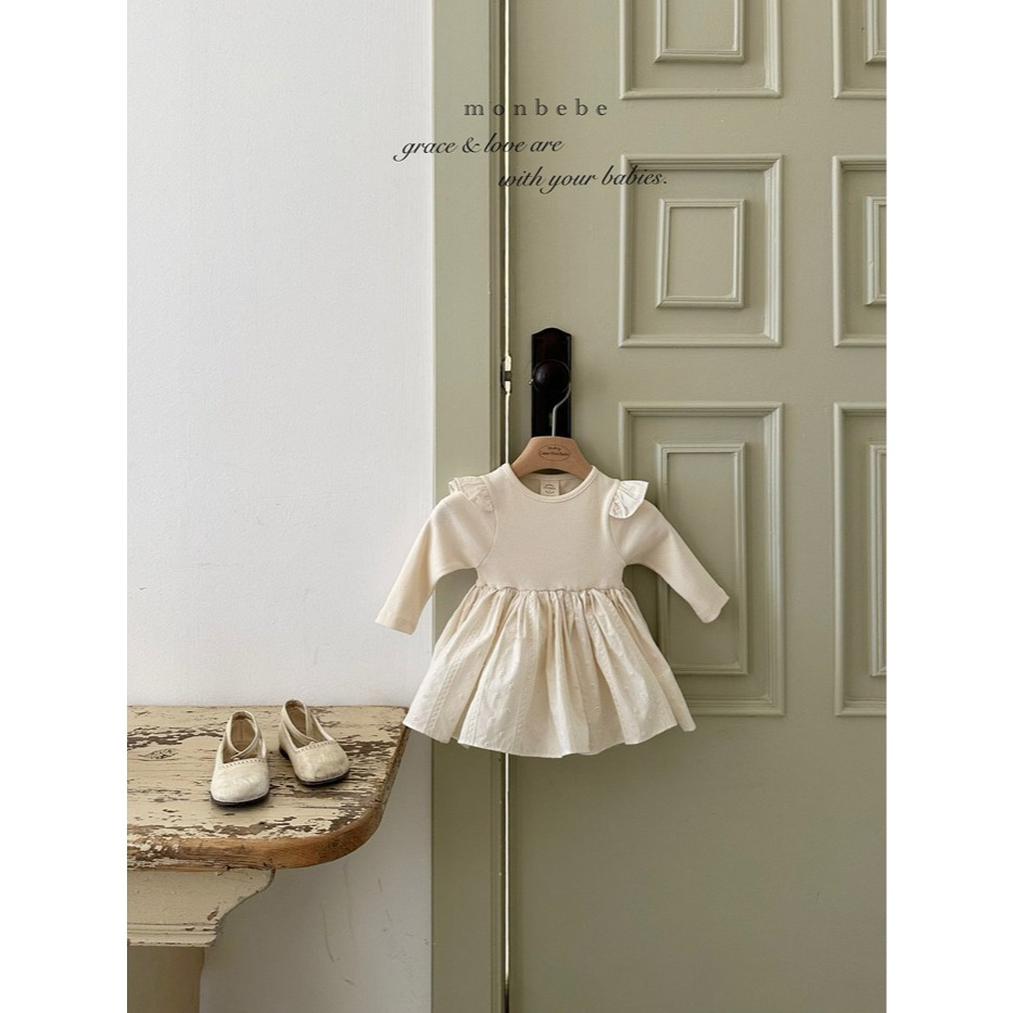 26春 正韓 monbebe 法式溫柔 Cream Grace 奶油優雅系列 寶寶款（兩色）-細節圖2