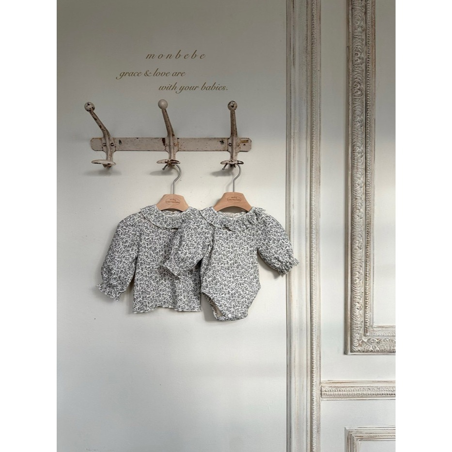 26春 正韓 monbebe 法式花園系列 包屁衣 寶寶款-細節圖2