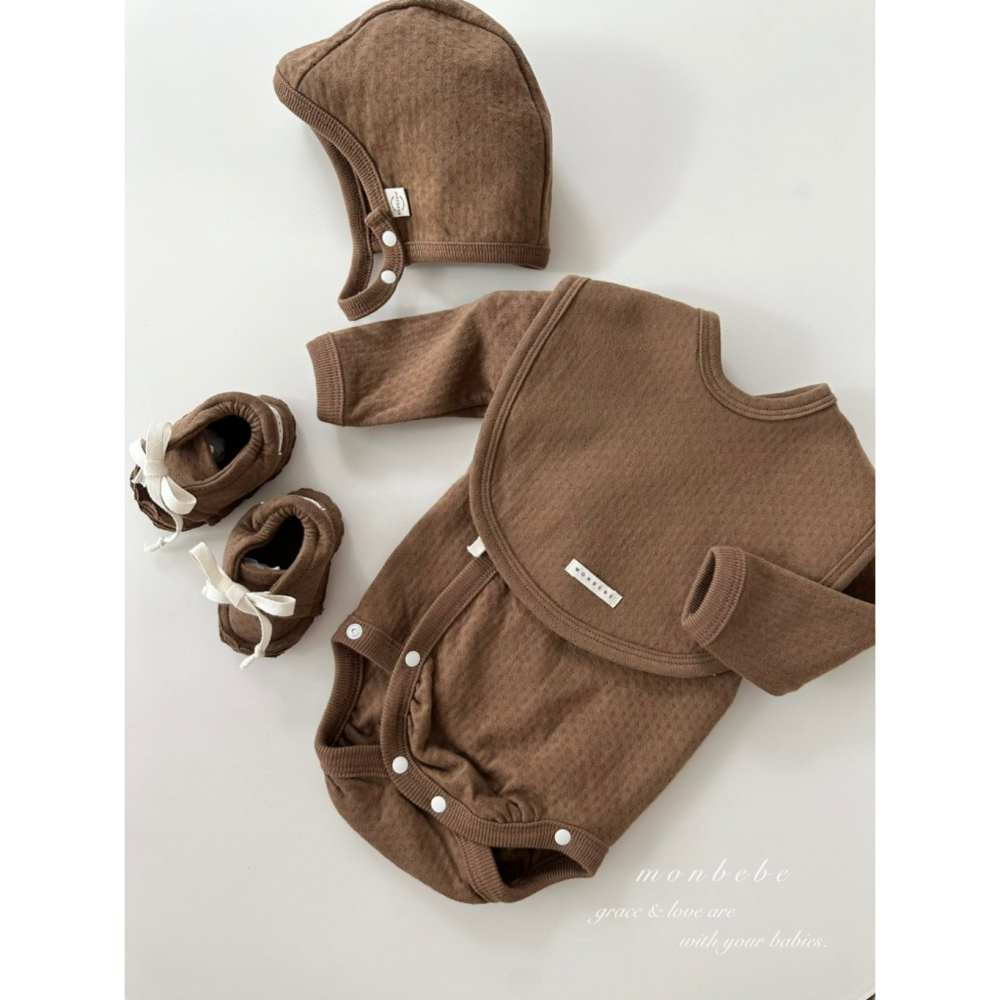 26春 正韓 monbebe Soft Beginning 溫柔初生系列 新生兒 綁帶包屁衣（六色）-細節圖7