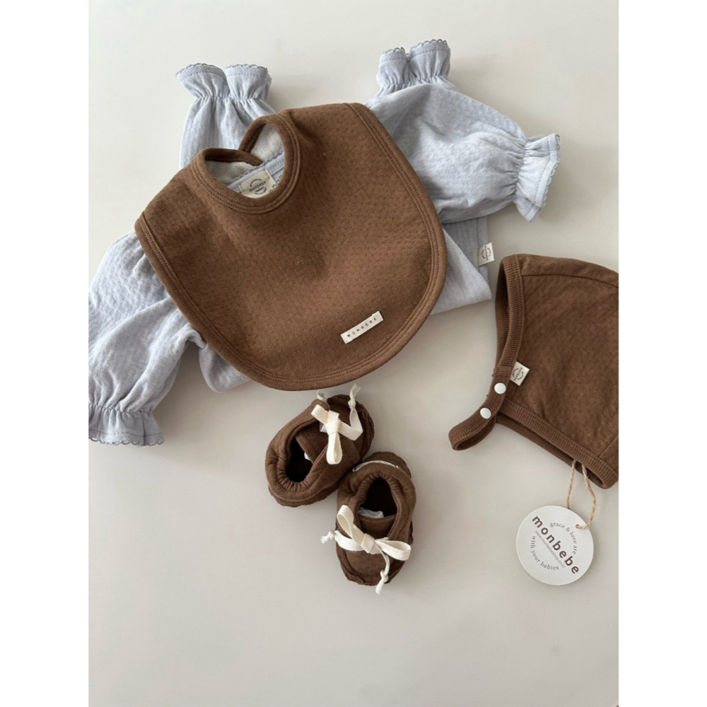 26春 正韓 monbebe Soft Beginning 溫柔初生系列 新生兒親膚圍兜（六色）-細節圖3