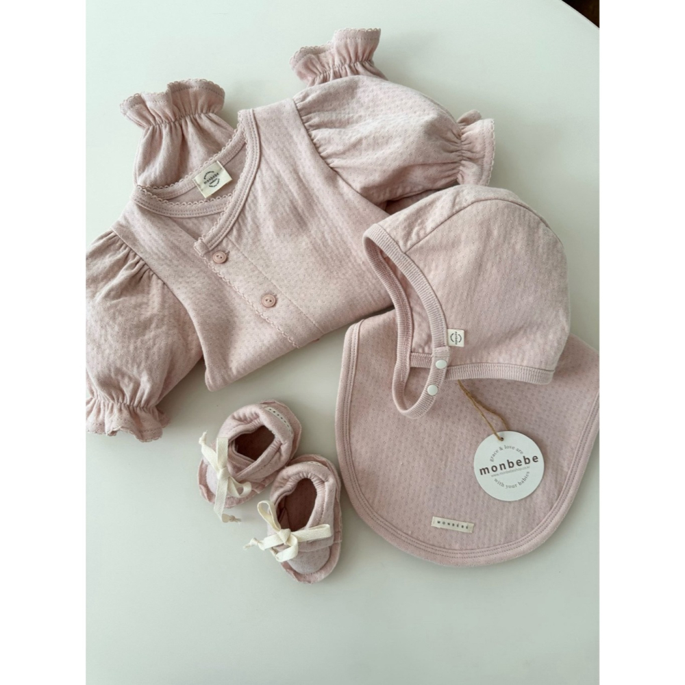 26春 正韓 monbebe Soft Beginning 溫柔初生系列 新生兒親膚圍兜（六色）-細節圖5