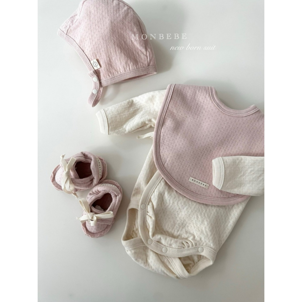 26春 正韓 monbebe Soft Beginning 溫柔初生系列 新生兒親膚圍兜（六色）-細節圖6