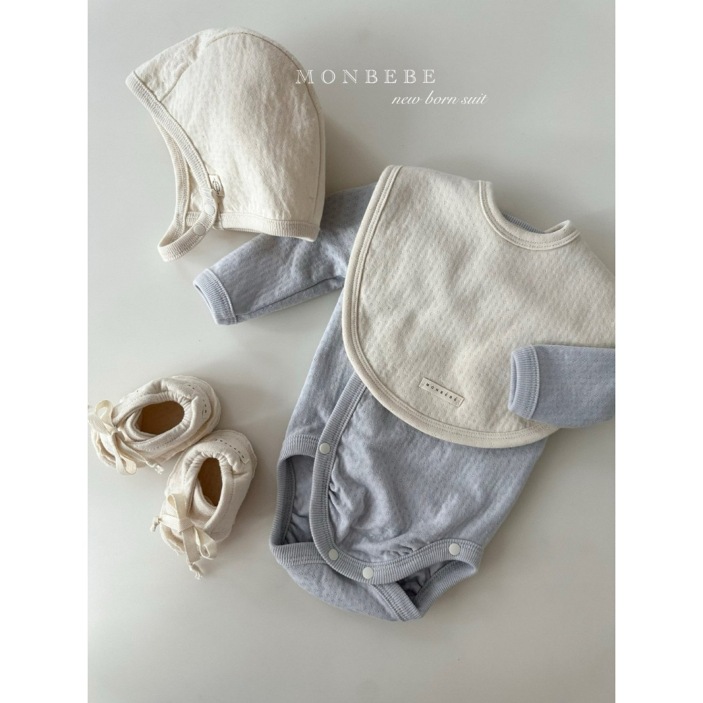 26春 正韓 monbebe Soft Beginning 溫柔初生系列 新生兒親膚圍兜（六色）-細節圖8