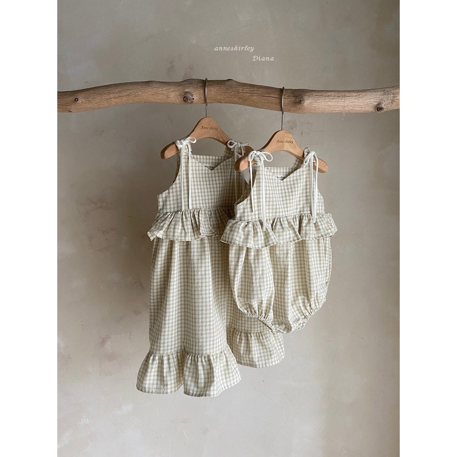 26春 正韓 Anneshirley Soft Field 溫柔田野系列 格紋包屁衣 寶寶款-細節圖2
