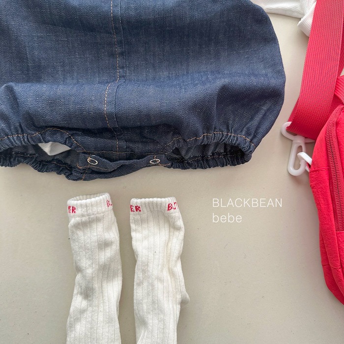 26春 正韓 blackbean 吊帶牛仔包屁褲 寶寶款-細節圖3