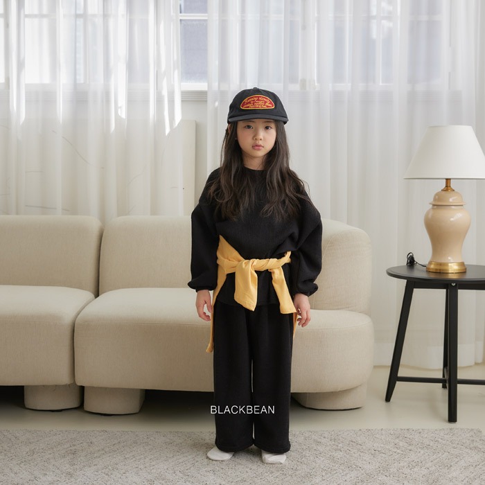 26春 正韓 blackbean 綿柔壓紋 素色套裝 幼童款(84~120cm)-細節圖5