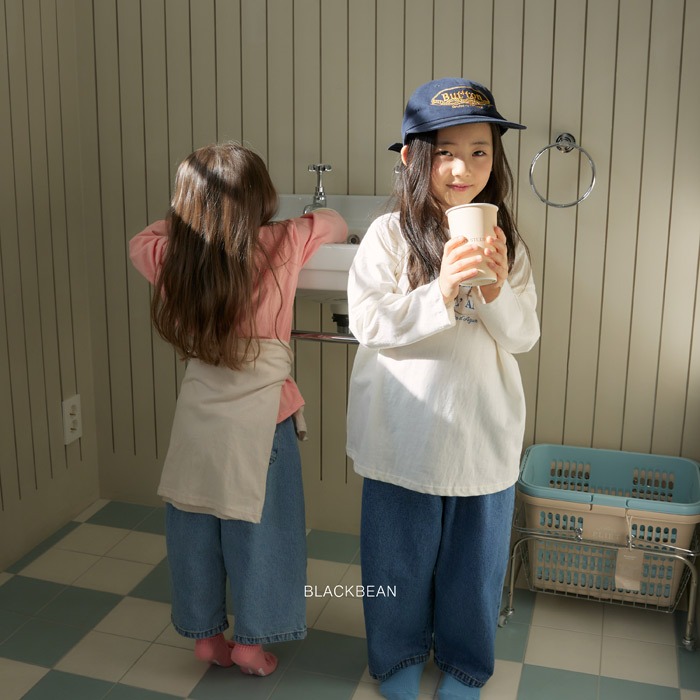 26春 正韓 blackbean 基本款 寬鬆牛仔褲 幼童款(84~120cm)-細節圖2