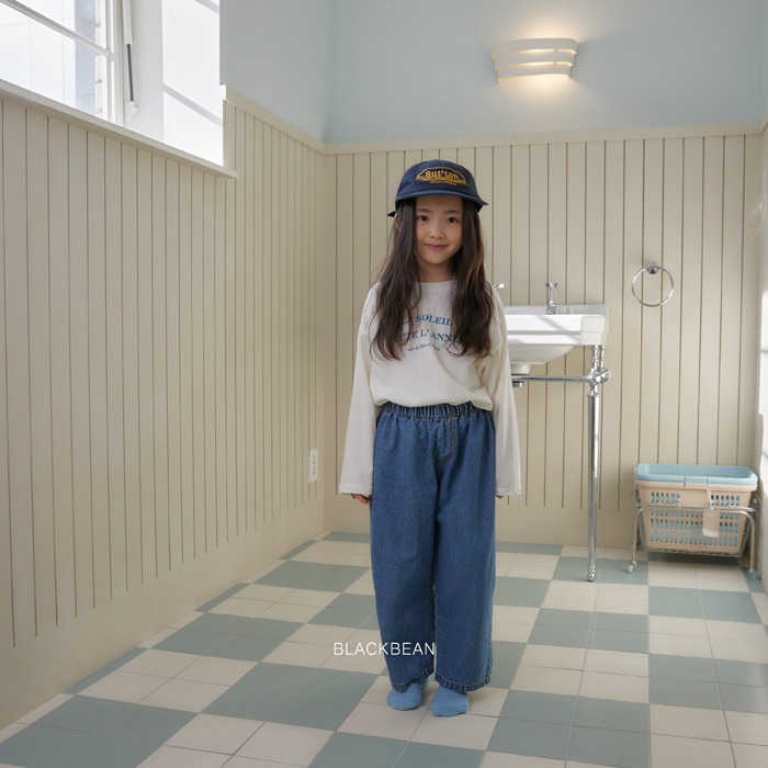 26春 正韓 blackbean 基本款 寬鬆牛仔褲 幼童款(84~120cm)-細節圖4