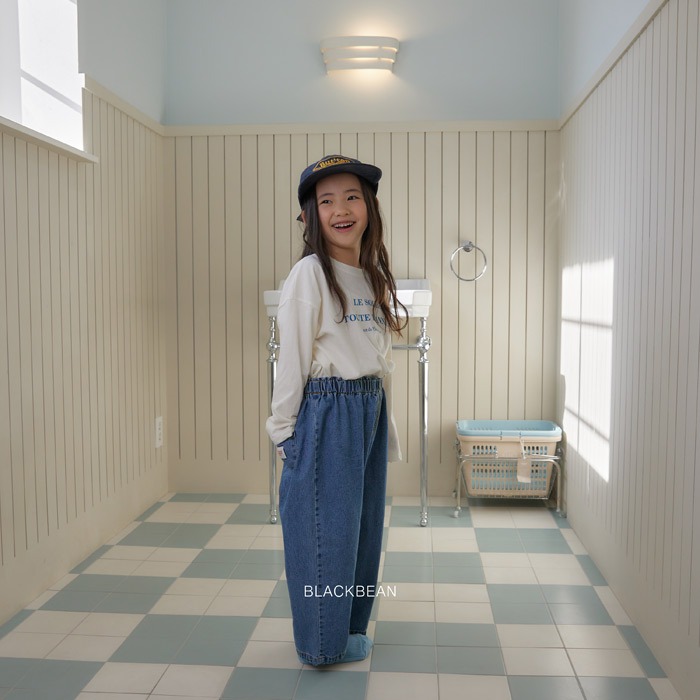 26春 正韓 blackbean 基本款 寬鬆牛仔褲 幼童款(84~120cm)-細節圖5