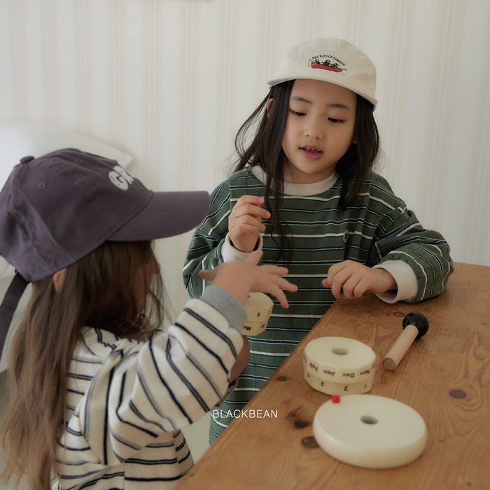 26春 正韓 blackbean 復古條紋 上衣 幼童款(84~120cm)-細節圖2