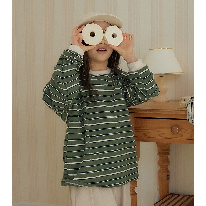 26春 正韓 blackbean 復古條紋 上衣 幼童款(84~120cm)-細節圖3