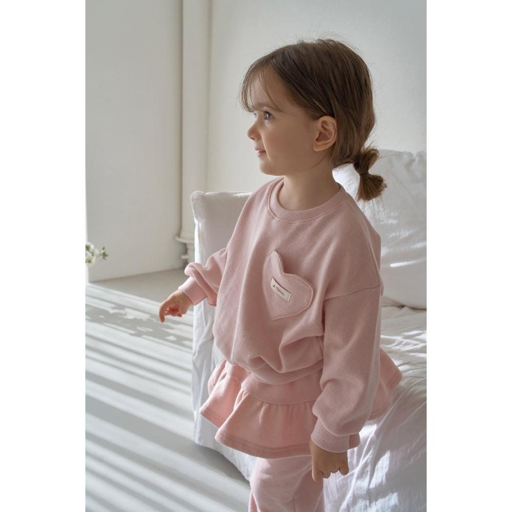 26春 正韓  momoann 舒適棉柔 愛心 套裝(90~140cm)-細節圖2