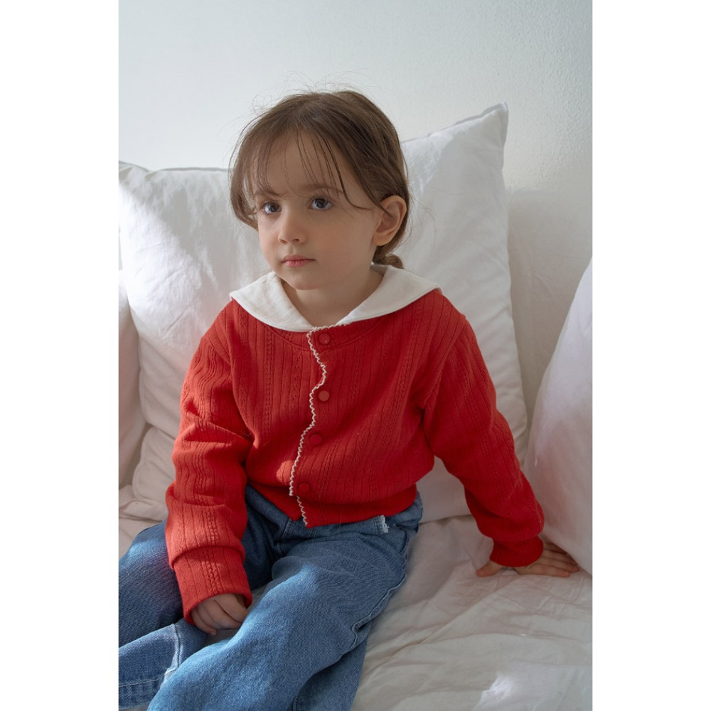 26春 正韓 momoann 質感滾邊 針織外套 (90~130cm)-細節圖5