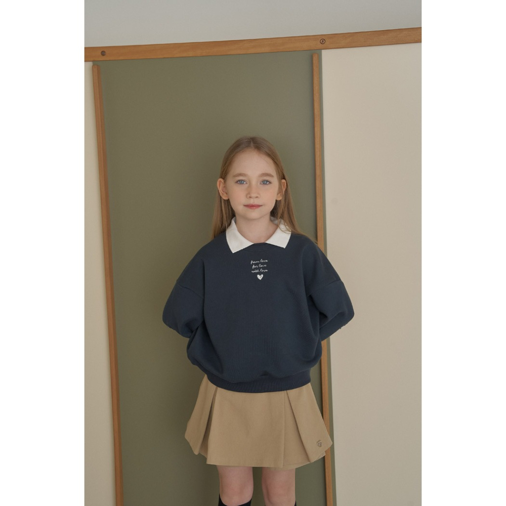 26春 正韓 momoann 法式學院風 大學Ｔ (90~150cm)-細節圖5