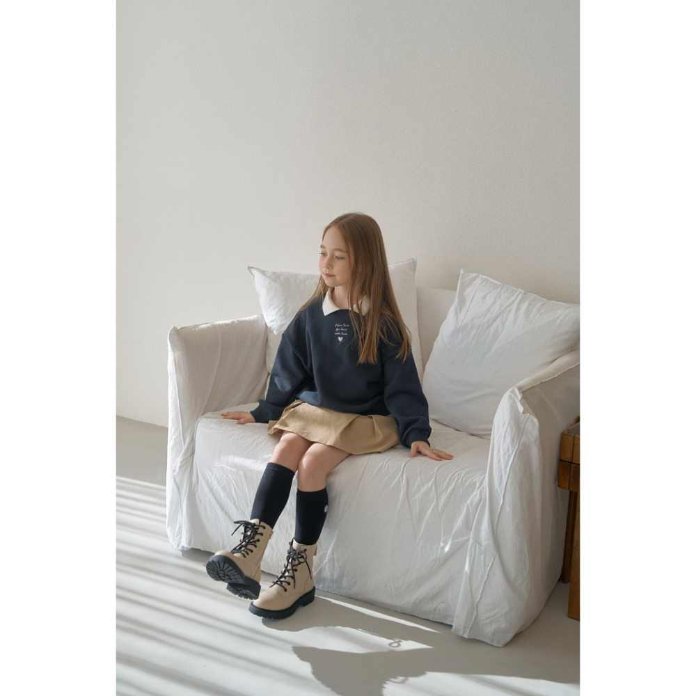 26春 正韓 momoann 法式學院風 大學Ｔ (90~150cm)-細節圖7