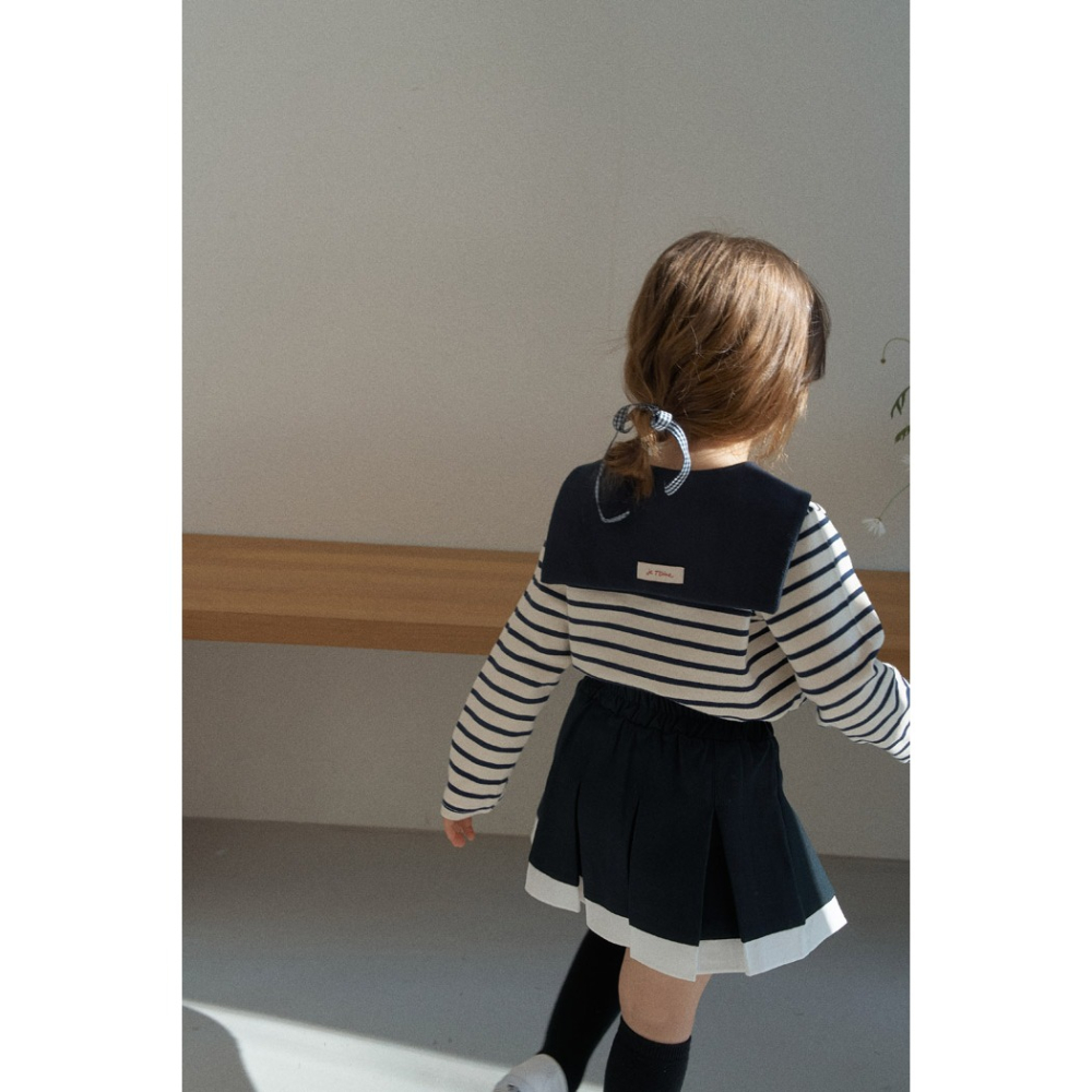 26春 正韓 momoann 質感小標 翻領上衣 (90~140cm)-細節圖5