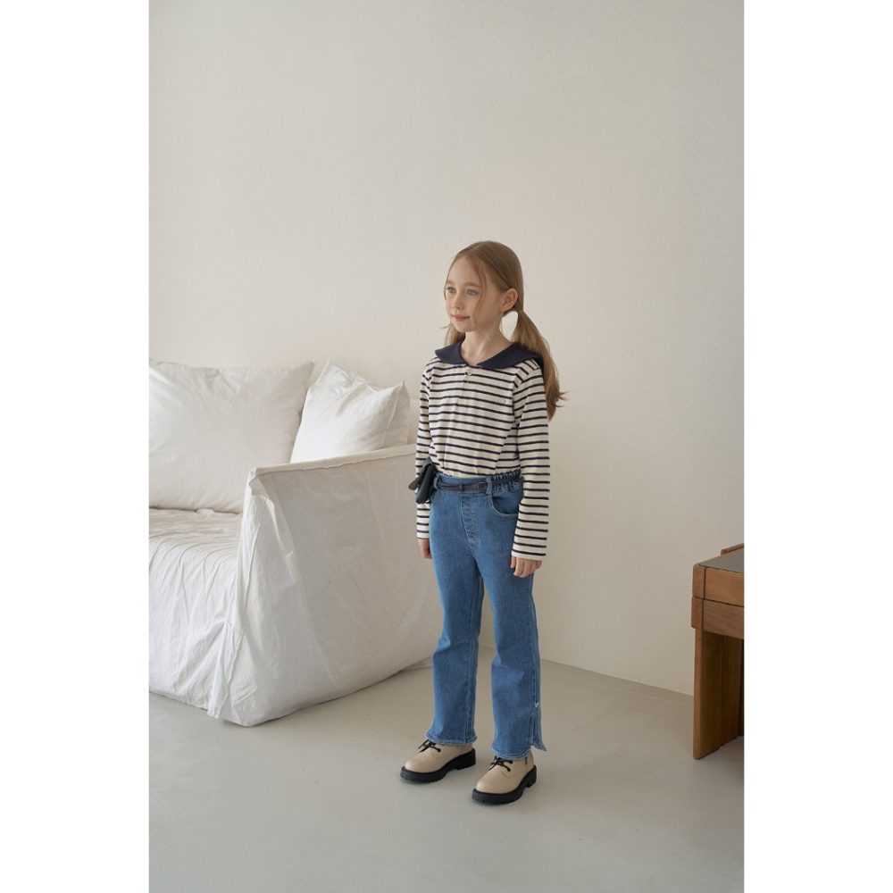 26春 正韓 momoann 質感小標 翻領上衣 (90~140cm)-細節圖6