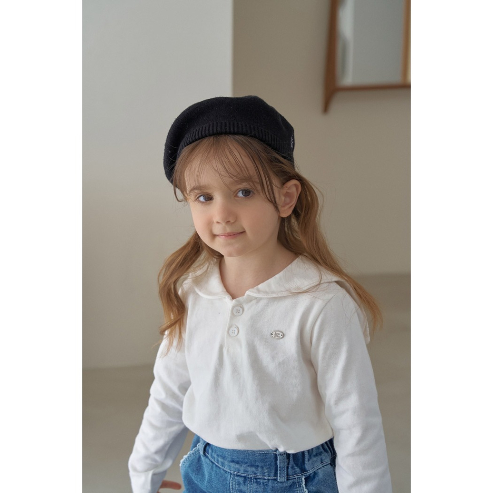 26春 正韓 momoann 質感小標 翻領上衣 (90~140cm)-細節圖7