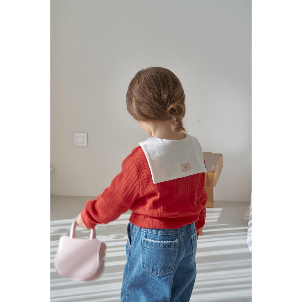 26春 正韓 momoann 質感小標 翻領上衣 (90~140cm)-細節圖8