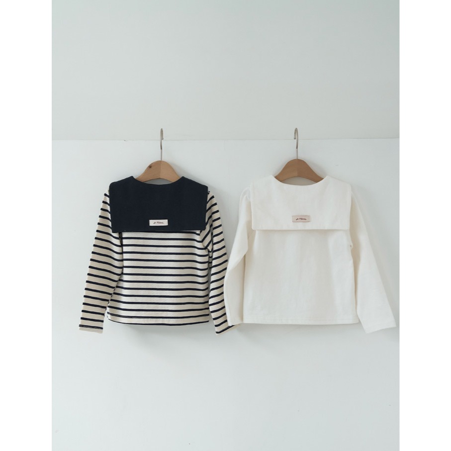 26春 正韓 momoann 質感小標 翻領上衣 (90~140cm)-細節圖10