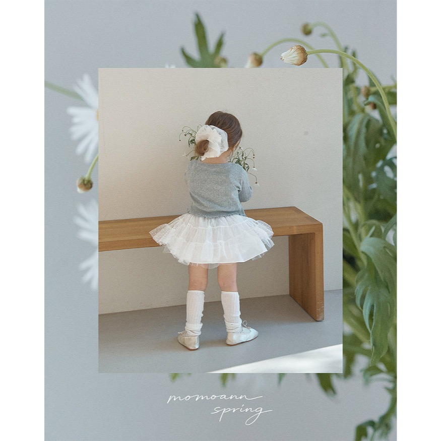 26春 正韓 momoann 浪漫蕾絲 澎澎紗裙 (90~125cm)-細節圖7