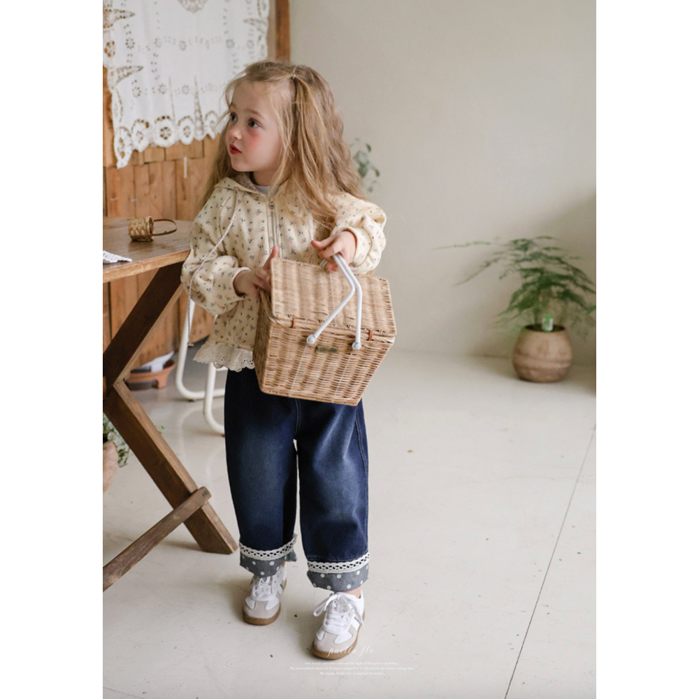 26春 正韓 FLO Field Days 田野日常系列 碎花連帽外套（80-135cm)-細節圖6