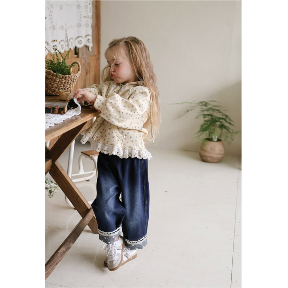 26春 正韓 FLO Field Days 田野日常系列 碎花連帽外套（80-135cm)-細節圖7