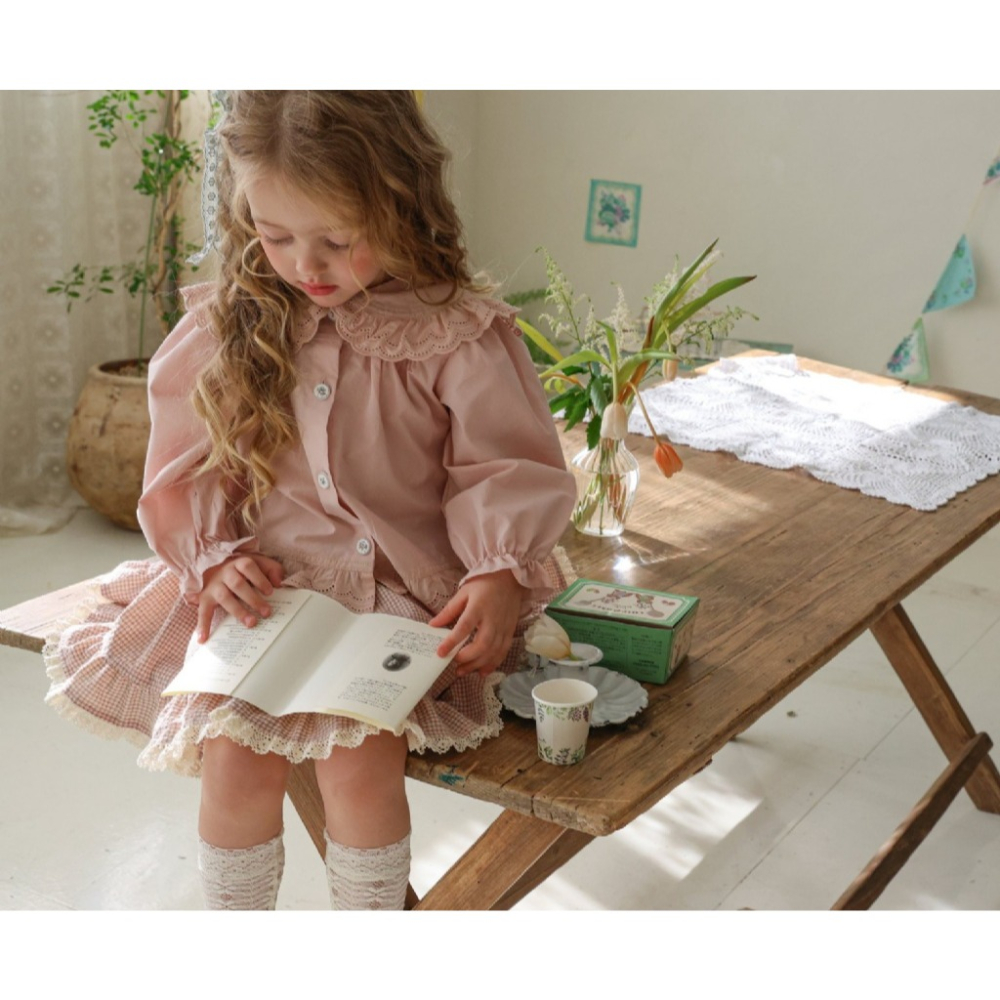 26春 正韓 FLO Field Days 田野日常系列 荷葉領上衣（80-135cm)-細節圖4