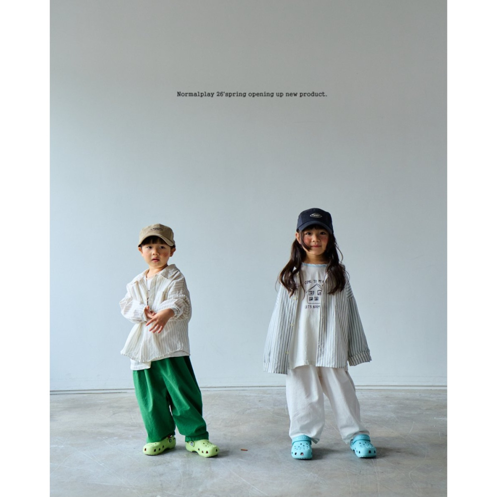 26春 正韓 Normalplay Urban Daily｜經典直條襯衫（80-140cm)-細節圖2
