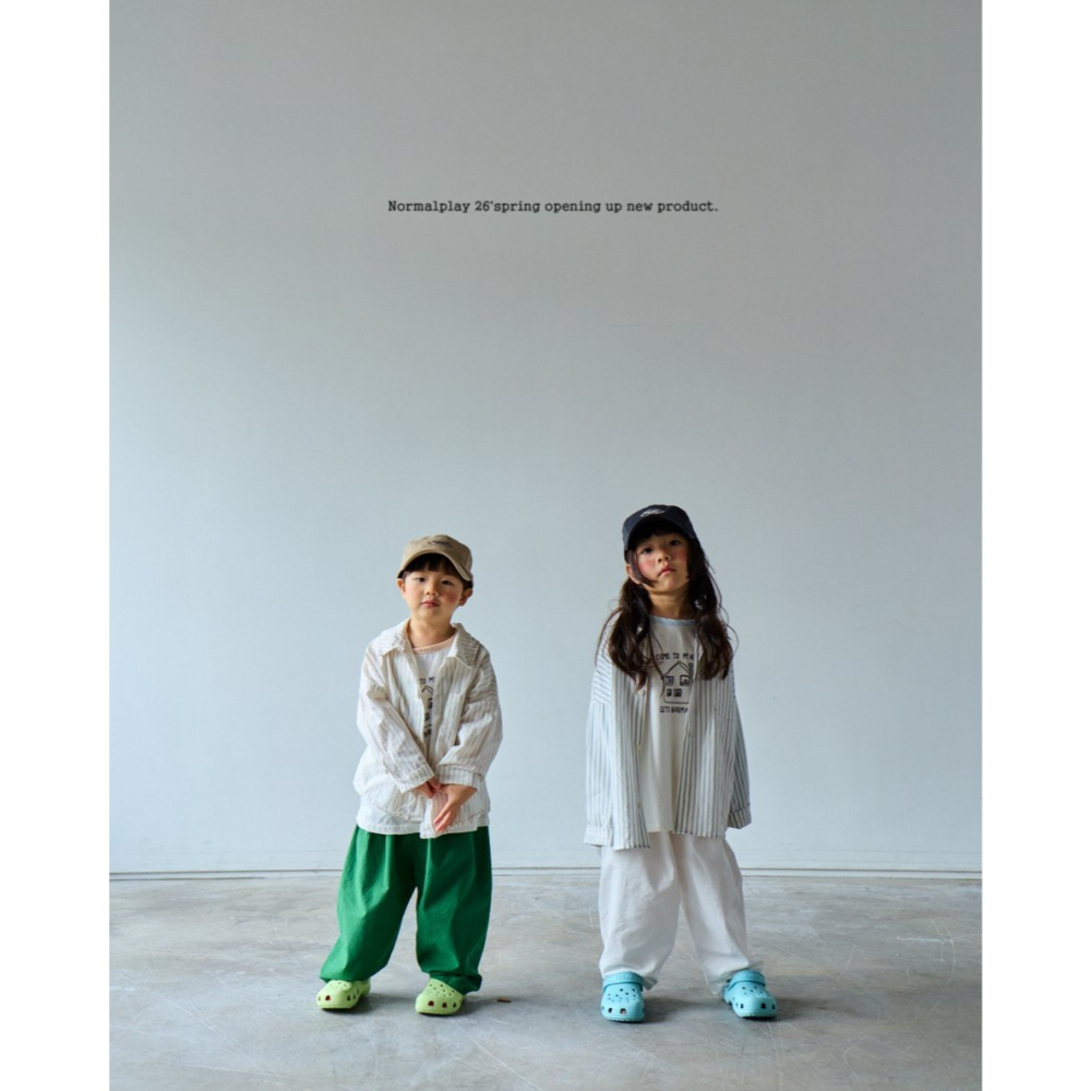 26春 正韓 Normalplay Urban Daily｜經典直條襯衫（80-140cm)-細節圖3
