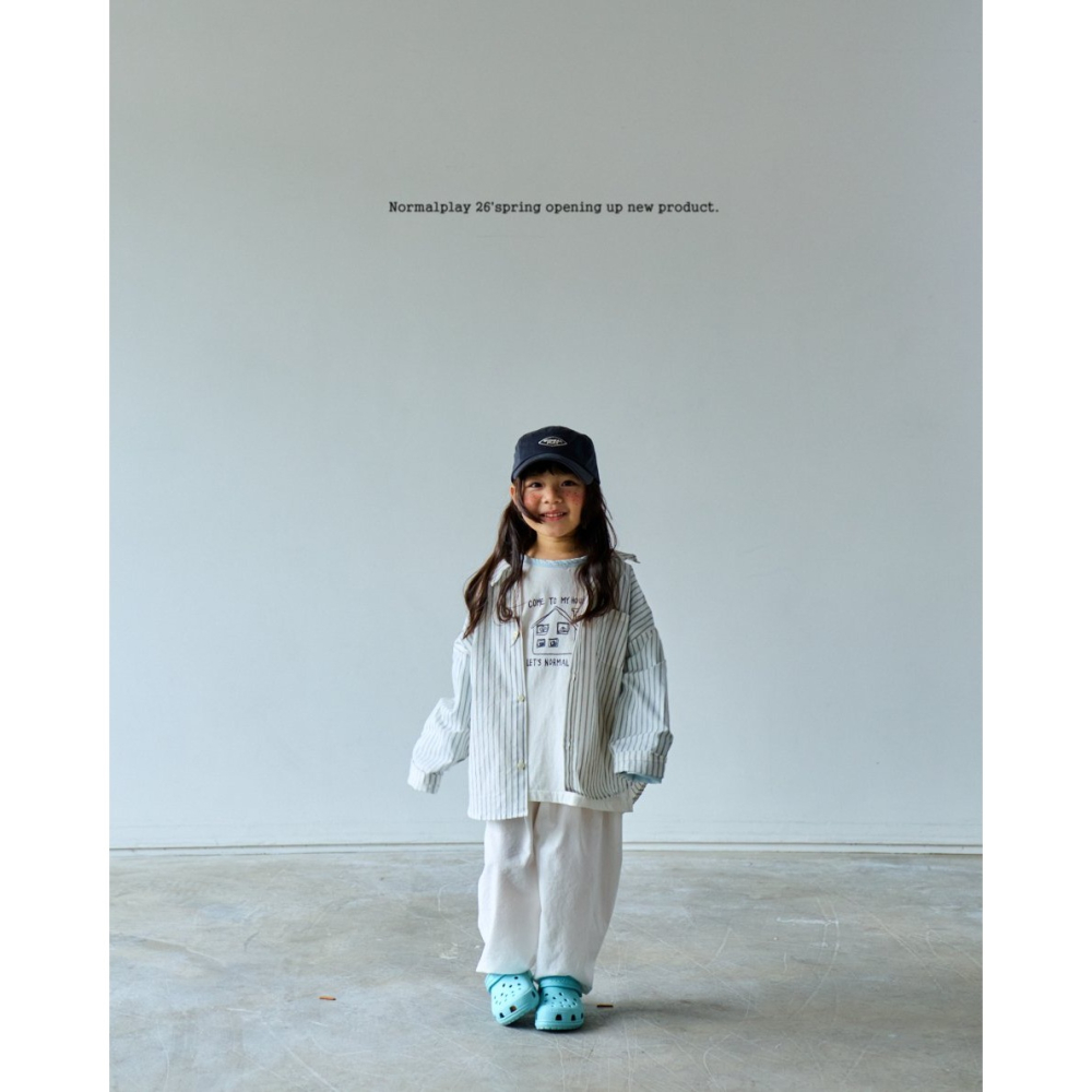 26春 正韓 Normalplay Urban Daily｜經典直條襯衫（80-140cm)-細節圖4