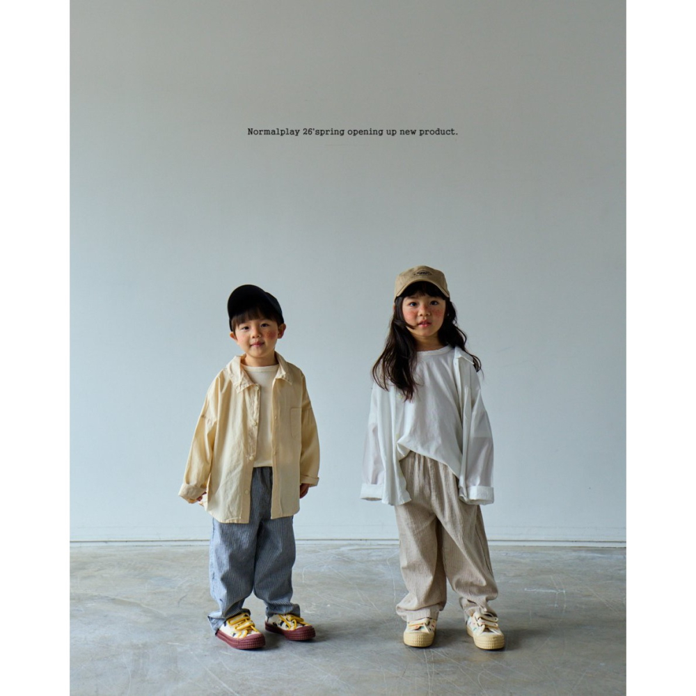 26春 正韓 Normalplay Urban Daily｜美式校園襯衫（80-140cm)-細節圖3