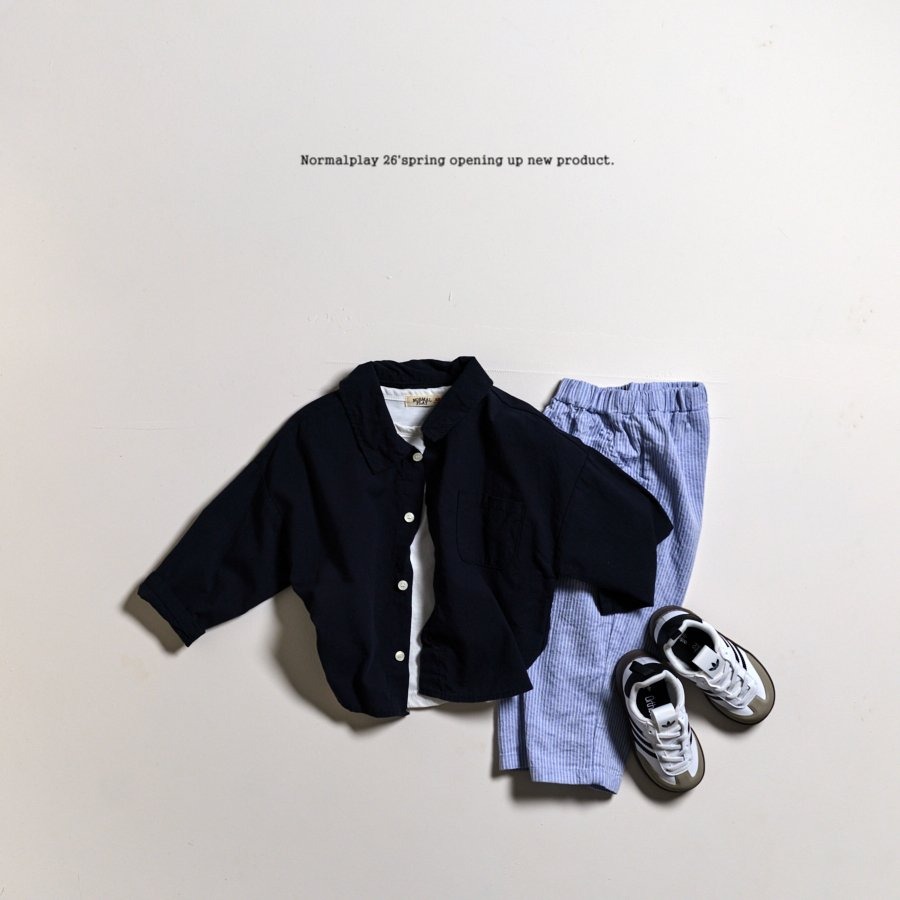26春 正韓 Normalplay Urban Daily｜美式校園襯衫（80-140cm)-細節圖7