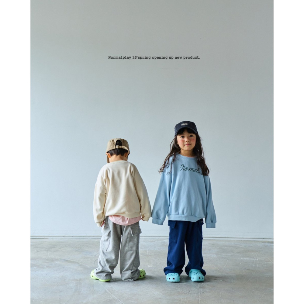 26春 正韓 Normalplay Urban Daily｜直筒側口袋棉質長褲（80-140cm)-細節圖3