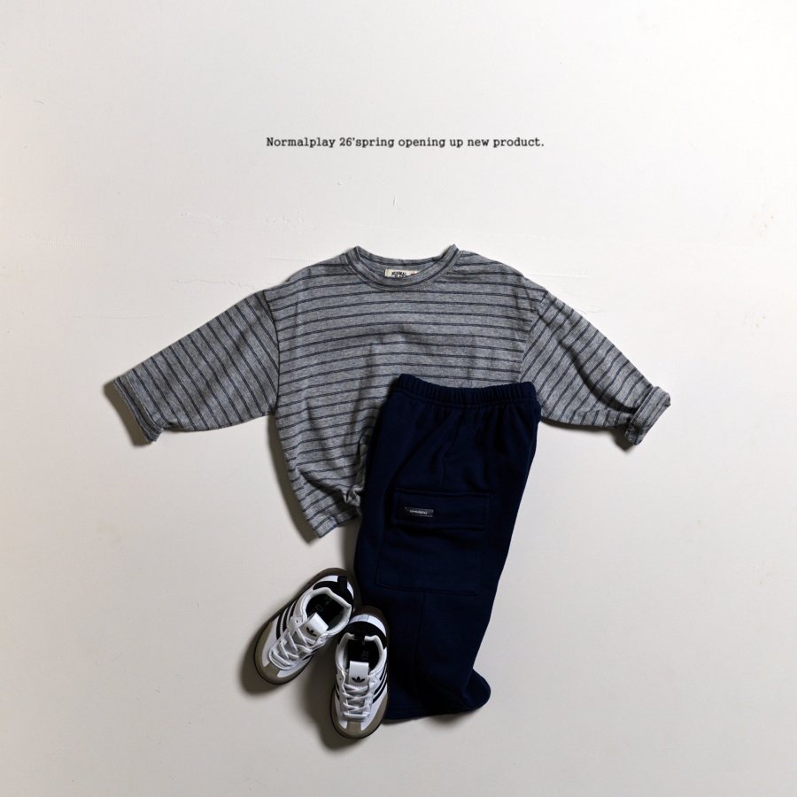 26春 正韓 Normalplay Urban Daily｜直筒側口袋棉質長褲（80-140cm)-細節圖4