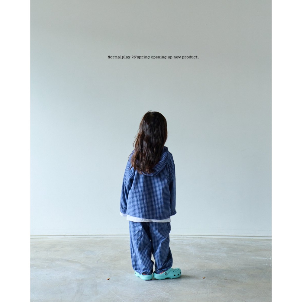26春 正韓 Normalplay Urban Daily｜經典格紋連帽衫（80-140cm)-細節圖3