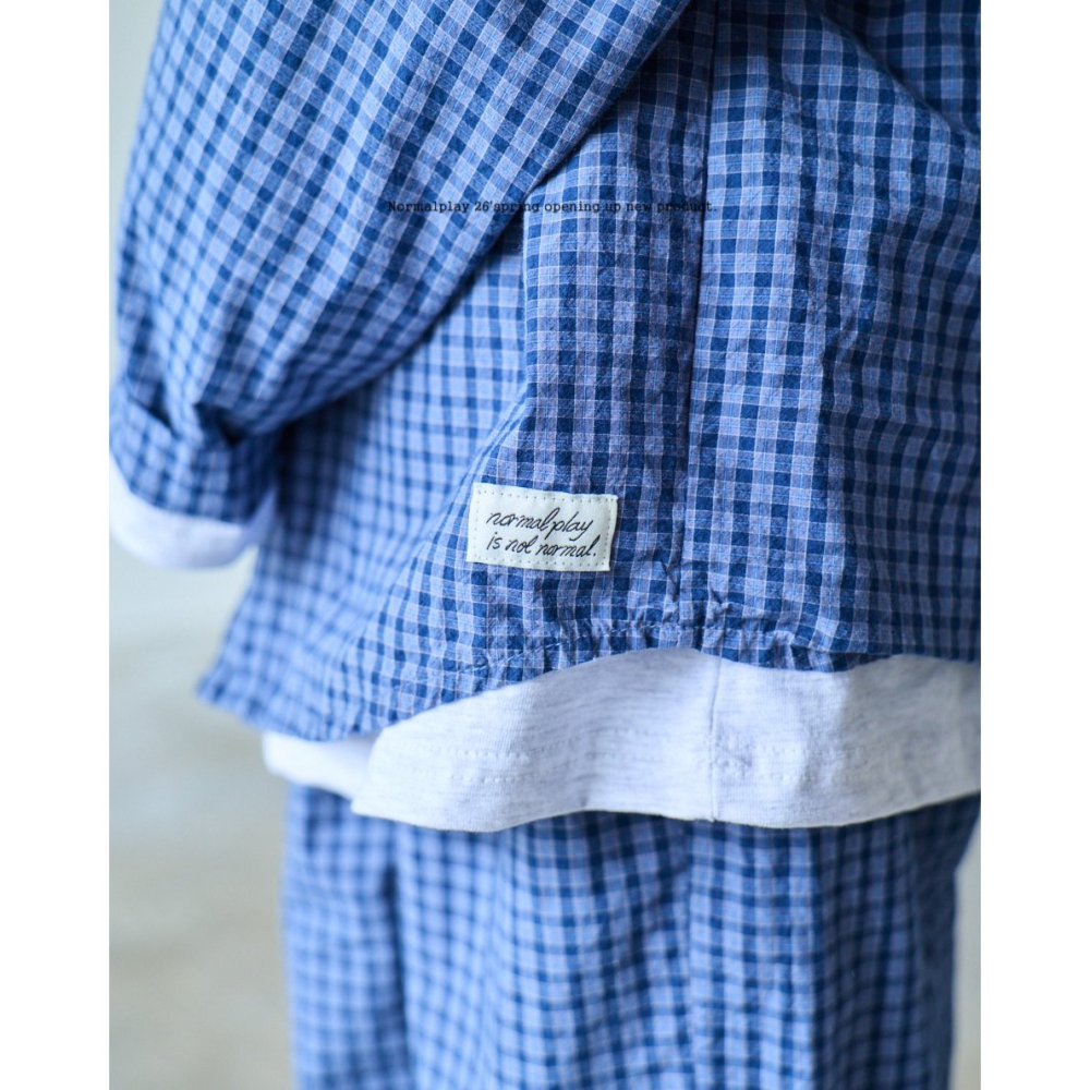 26春 正韓 Normalplay Urban Daily｜經典格紋連帽衫（80-140cm)-細節圖6
