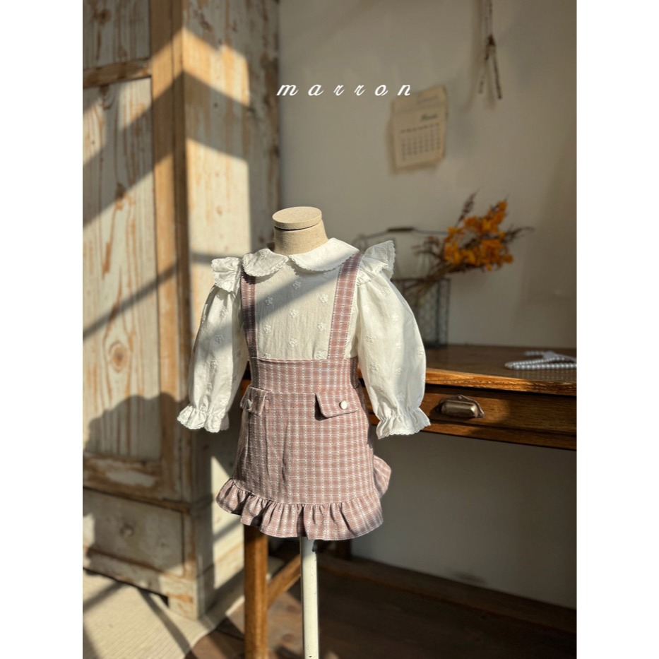 26春 正韓 Marron Petite Bloom｜刺繡小花上衣（75-110cm)-細節圖3