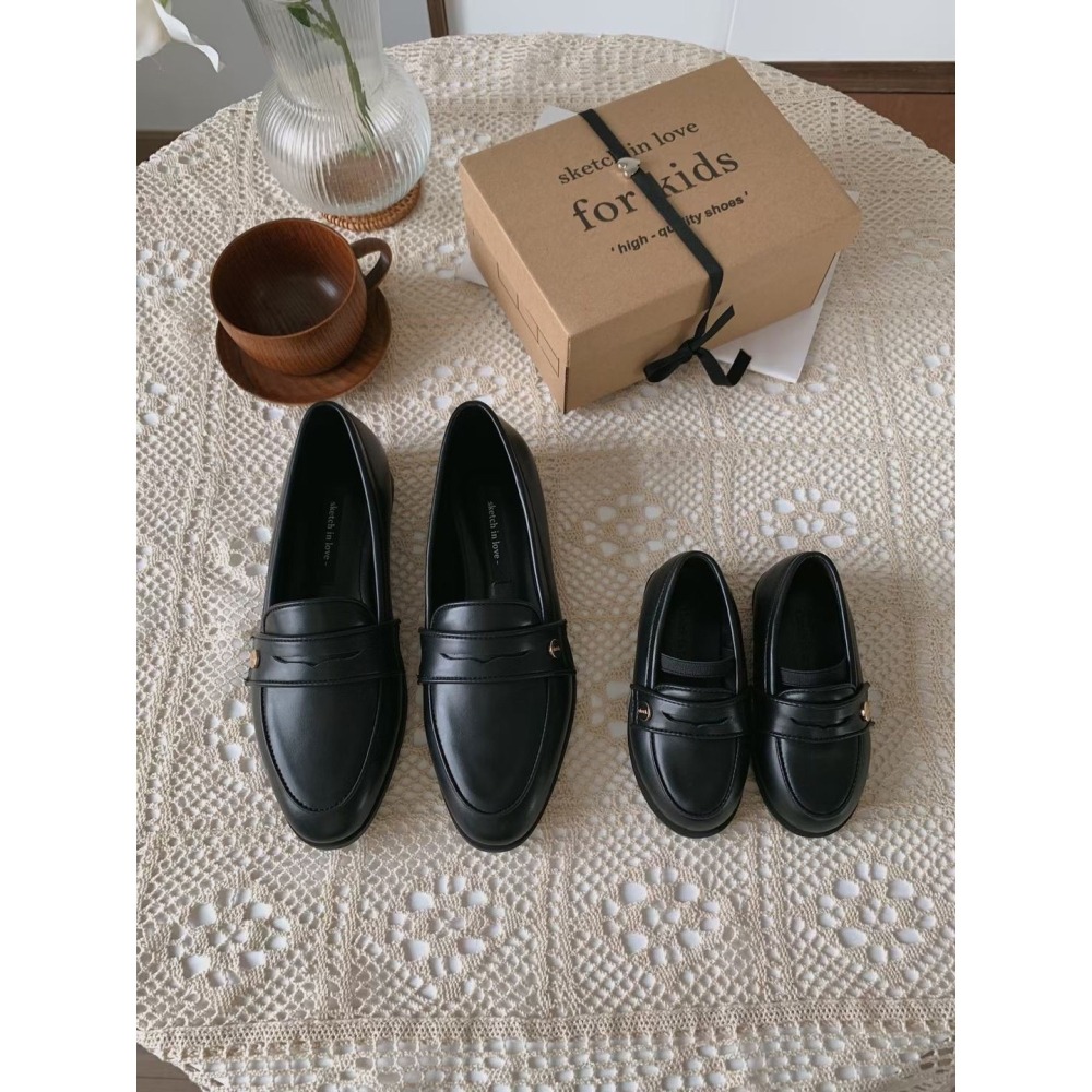 正韓 sketch in love舒適真皮 樂福鞋 親子款-幼童賣場 (14-19cm）-細節圖2
