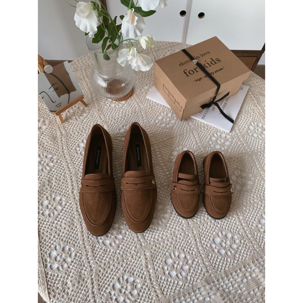 正韓 sketch in love舒適真皮 樂福鞋 親子款-幼童賣場 (14-19cm）-細節圖3