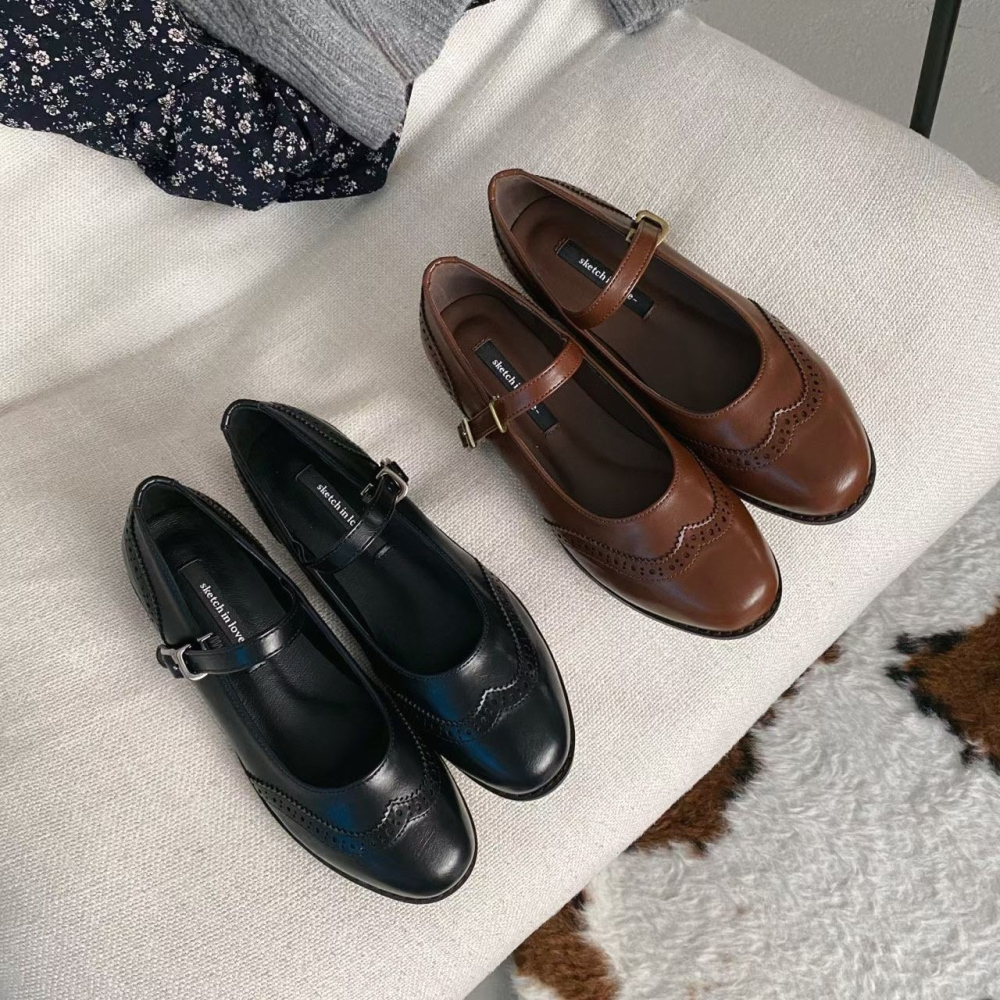 正韓 sketch in love 復古瑪莉珍樂福鞋  親子款-大人款（23-25cm)-細節圖2