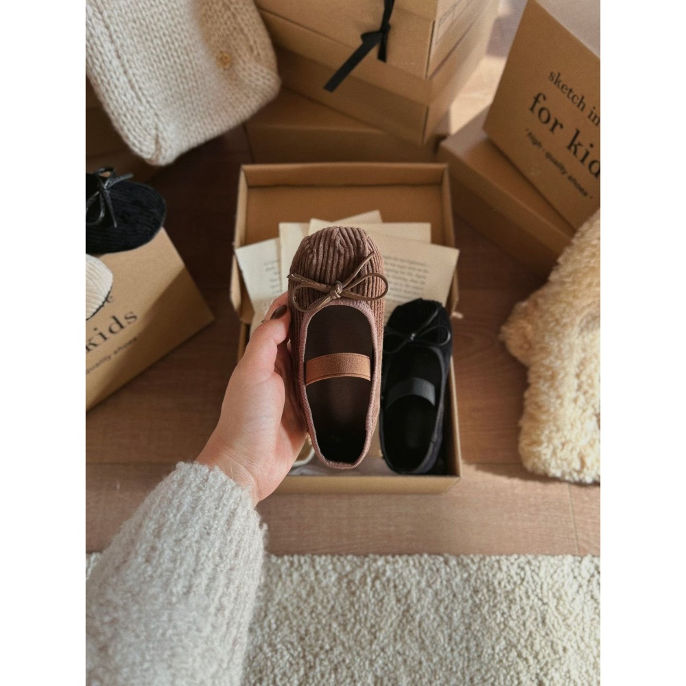 正韓 sketch in love 燈芯絨瑪莉珍鞋 親子款-幼童款（14-19cm)-細節圖3