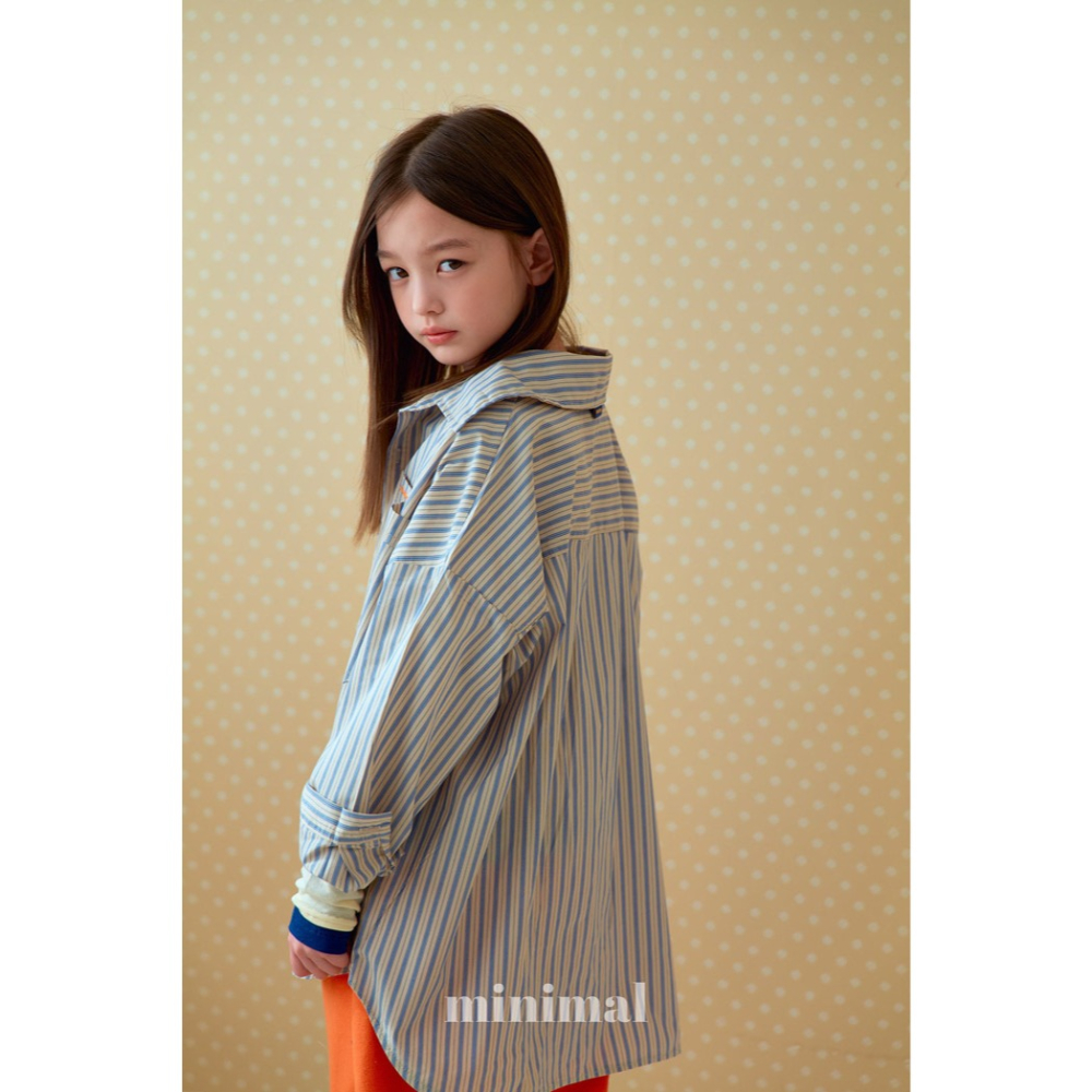 26春 正韓  Minimal Urban Minimal｜城市條紋寬版襯衫（75-145cm)-細節圖4