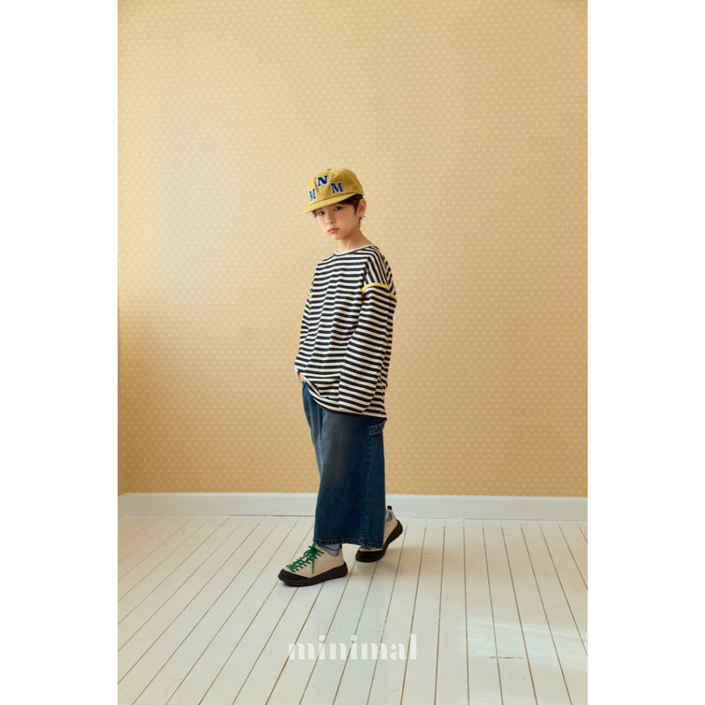 26春 正韓 Minimal Urban Minimal｜城市感拼接條紋長袖上衣（85-145cm)-細節圖4