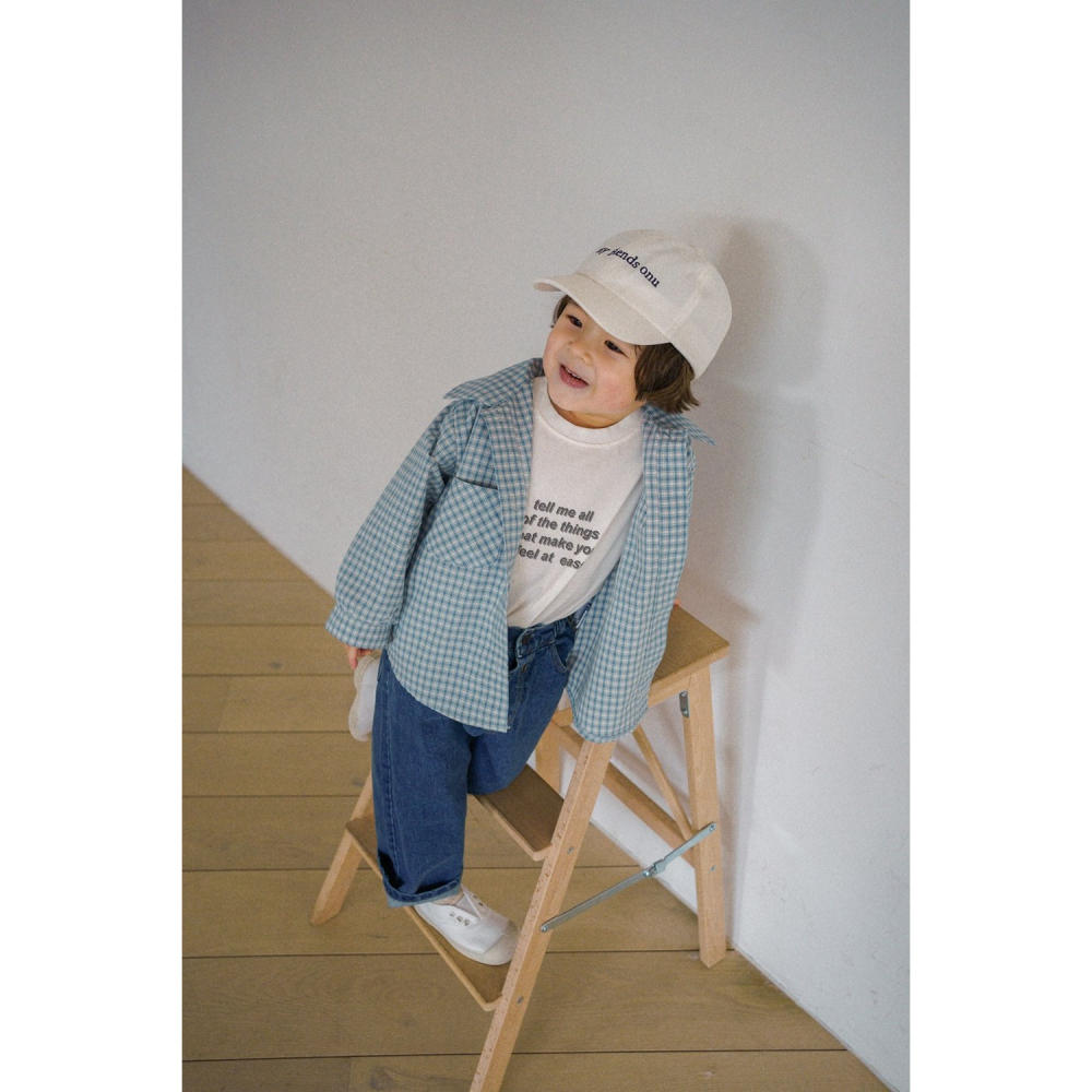 26春 正韓 onu｜Urban Soft Daily 柔感日常 格紋襯衫（70-115cm)-細節圖4