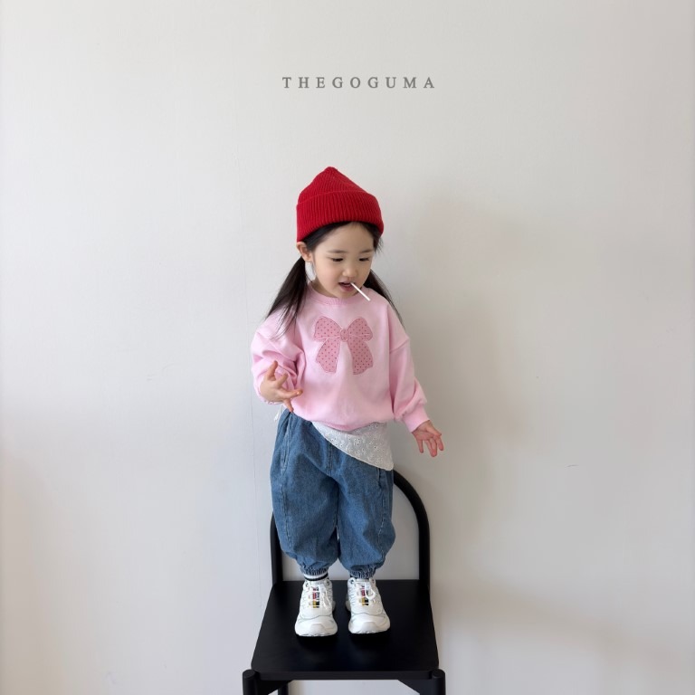 26春 正韓 thegoguma Urban Minimal｜極簡日常蝴蝶結大學Ｔ（85-142cm)-細節圖2