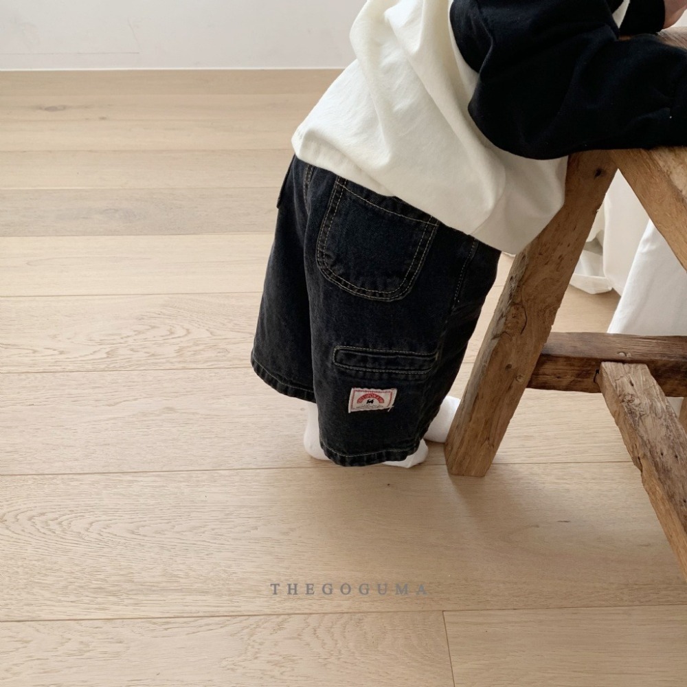 26夏 正韓 GOGUMA｜Natural Summer 極簡日常小標五分牛仔褲 大推款-細節圖5